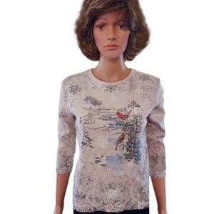 STUDIO COLLECTION BY ENDLESS DESIGNS CHRISTMAS 3/4 SLEEVE TEE SIZE SMALL